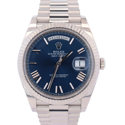 Rolex Day-Date 40mm Blue Dial Watch Ref# 228239