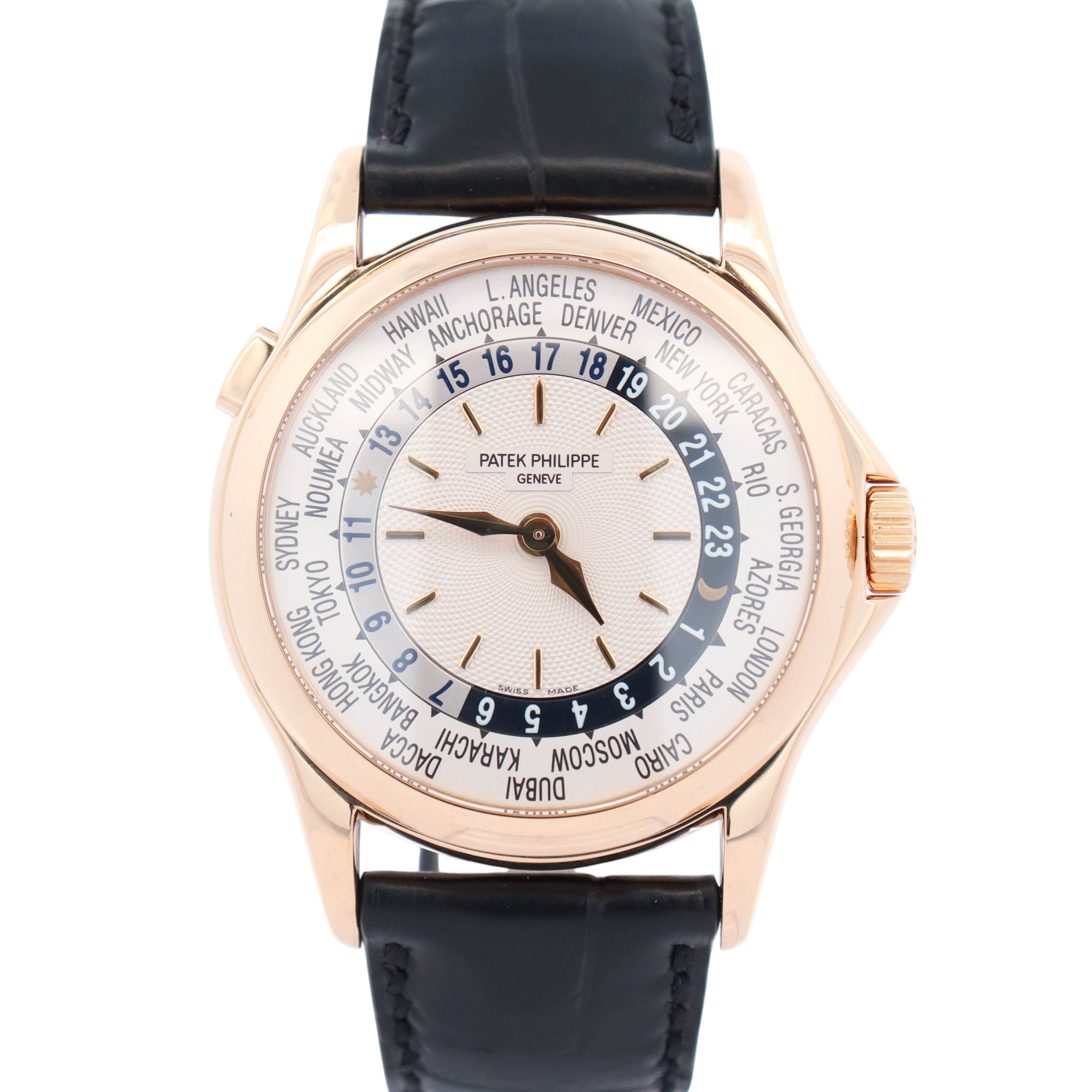 Patek Philippe World Time 37mm White Dial Watch Ref# 5110J-001
