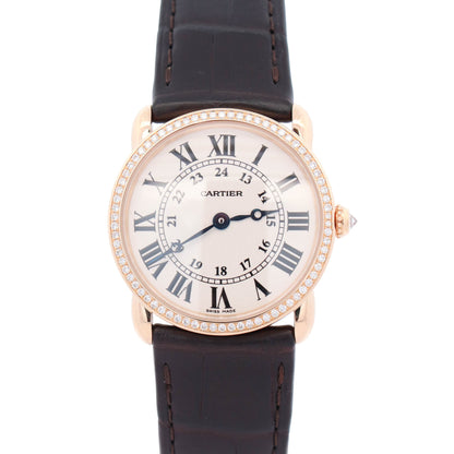 Cartier Ronde Louis 28mm 18K Yellow Gold Cream Roman Dial Watch Ref: 2885