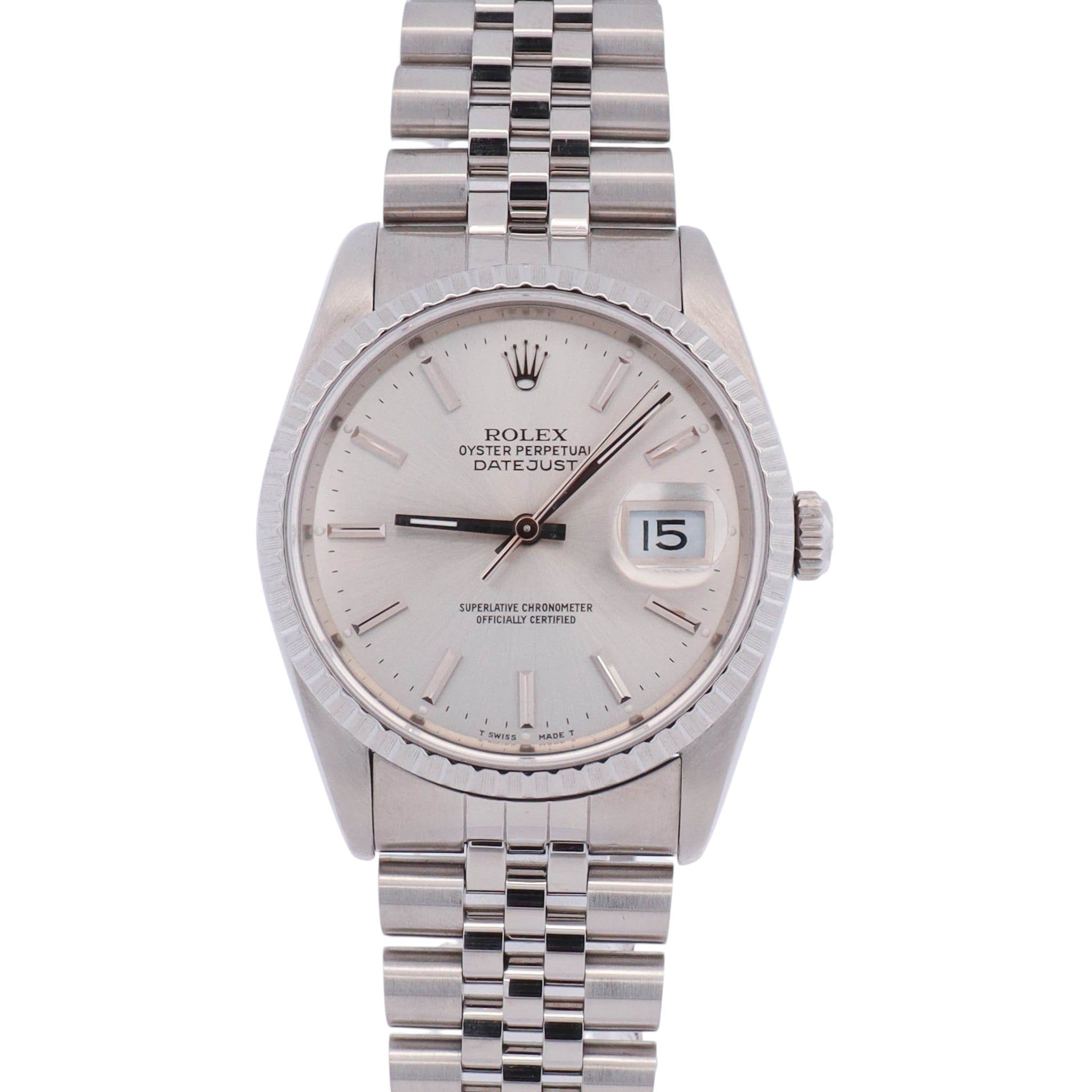 Rolex Datejust 36mm Silver Dial Watch Ref# 16220