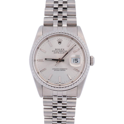 Rolex Datejust 36mm Silver Dial Watch Ref# 16220