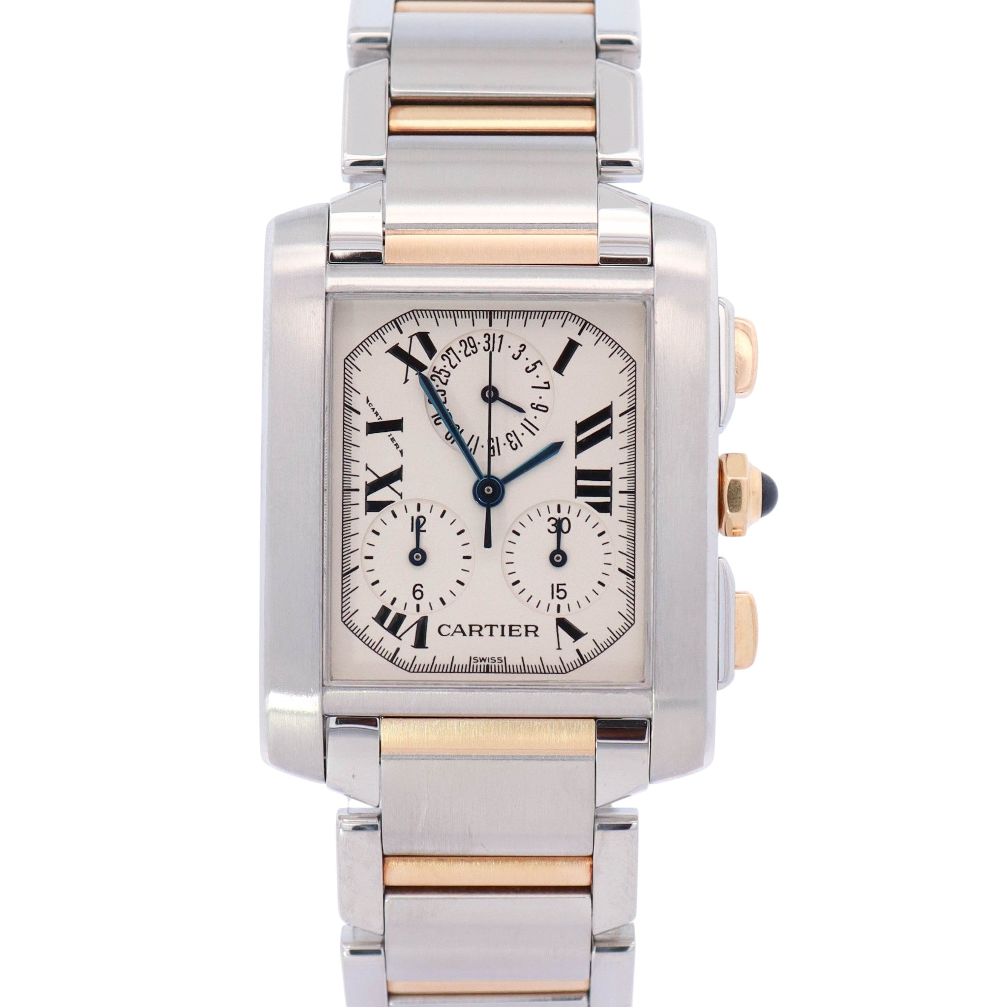 Cartier Tank Francaise 36 mm White Dial Watch Ref# W51004Q4 - Happy Jewelers Fine Jewelry Lifetime Warranty