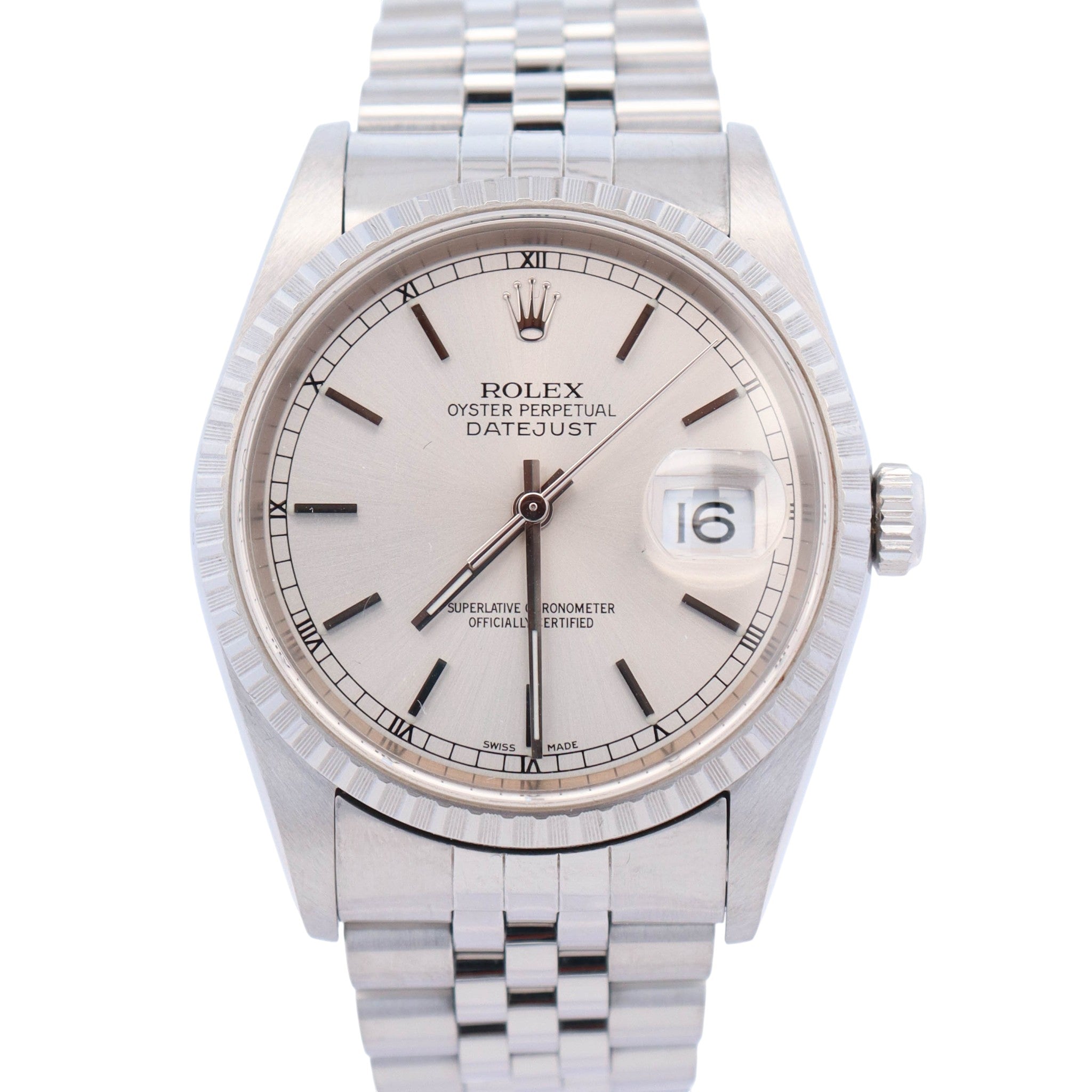 Rolex Datejust 36mm Silver Dial Watch Ref# 16220