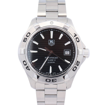Tag Heuer Aquaracer 41mm Black Dial Watch Ref# WAP2010