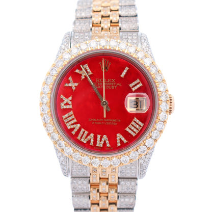 Rolex Datejust 36mm Red Stick Dial Watch Ref# 16233