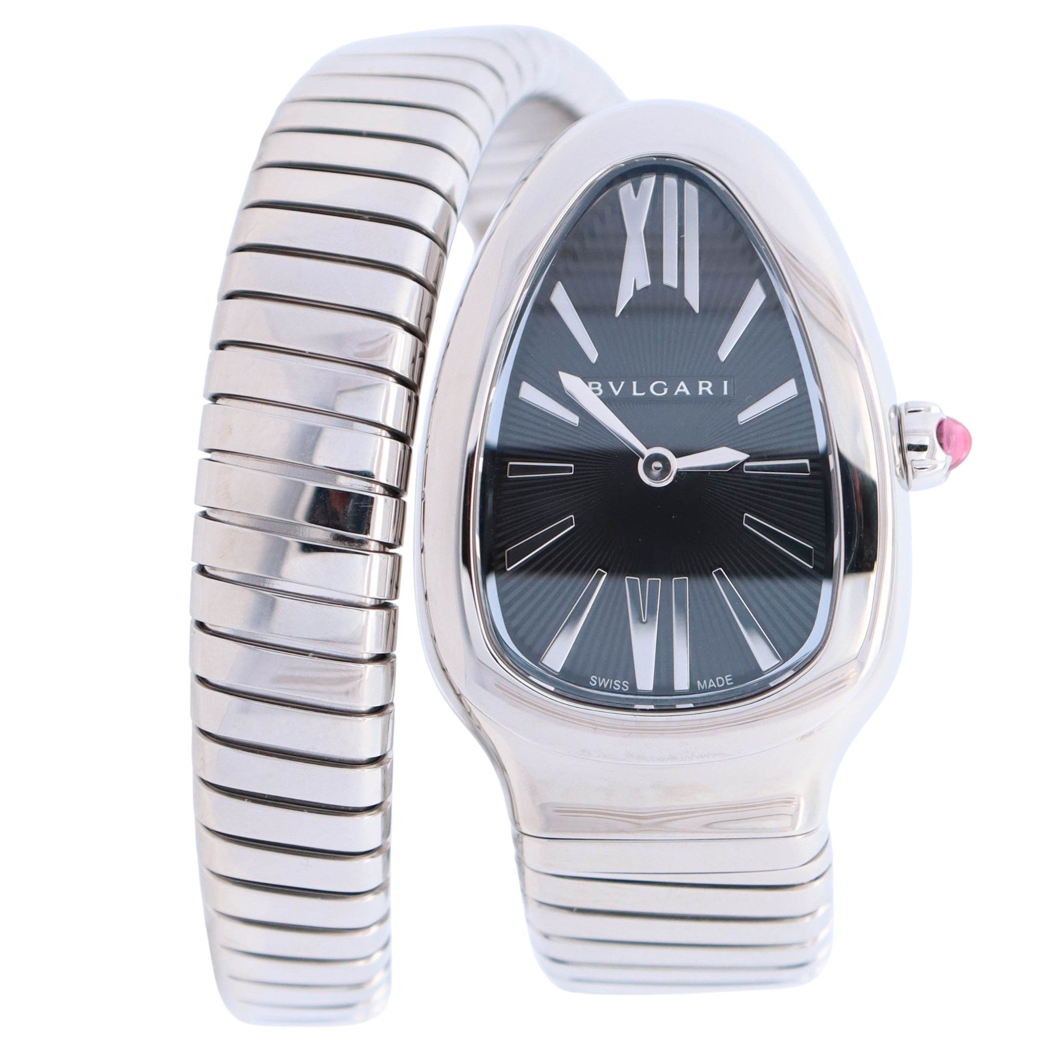 Bvlgari Serpenti 35mm Black Dial Watch Ref# 101817 – Happy Jewelers