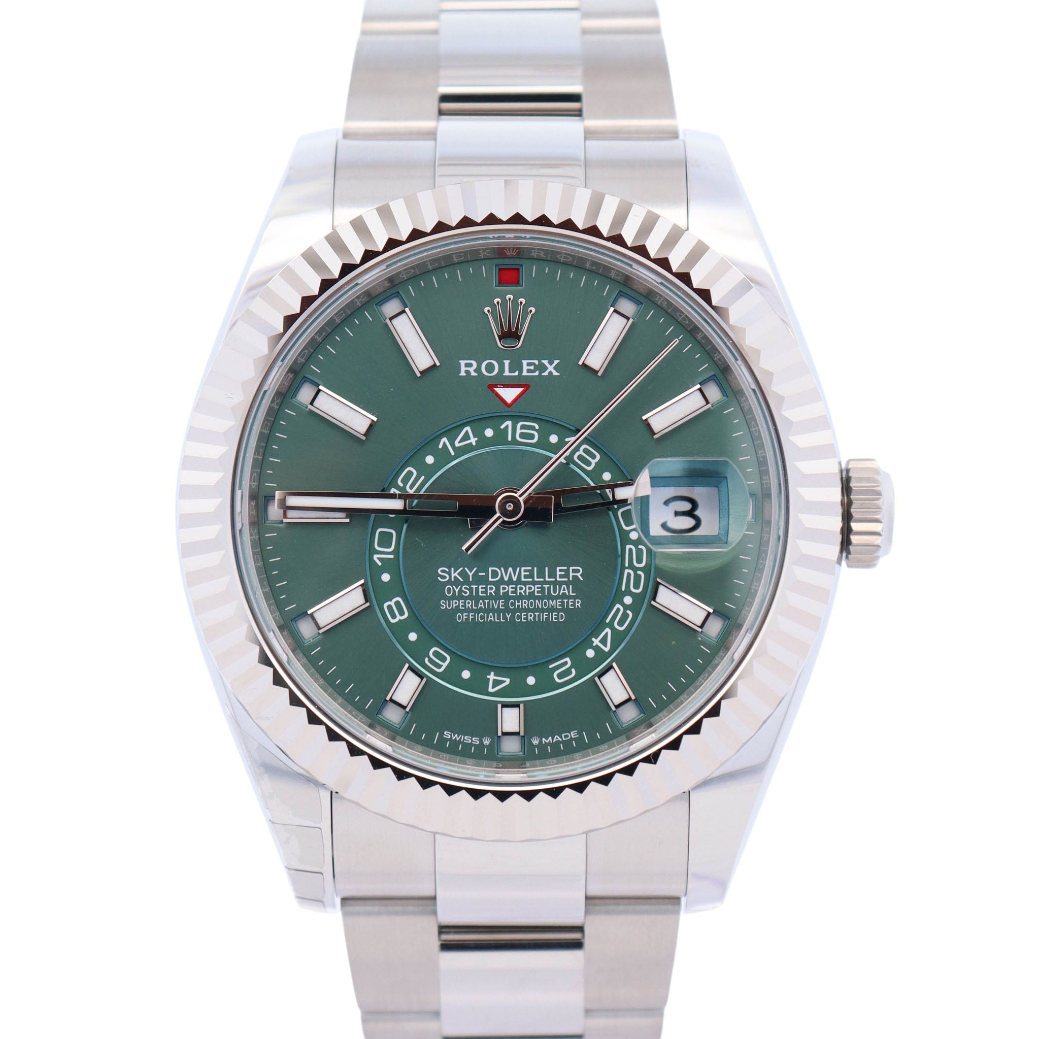 Rolex Sky-Dweller 42mm Green Dial Watch Ref# 336934