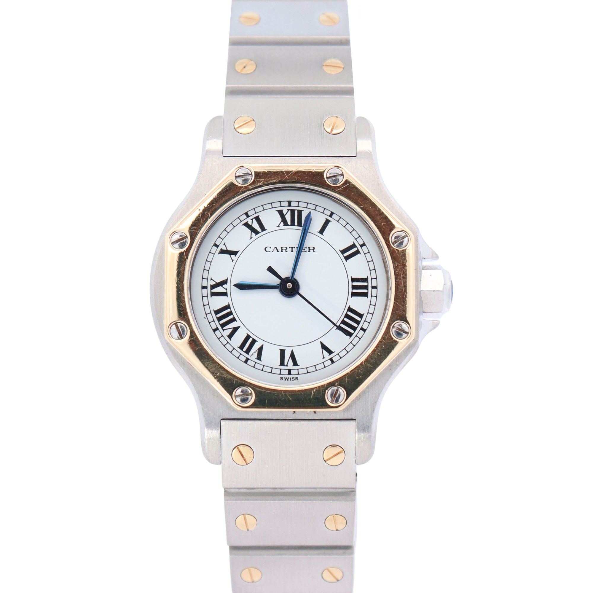Cartier Santos 25mm White Dial Watch Ref# 0907 - Happy Jewelers Fine Jewelry Lifetime Warranty