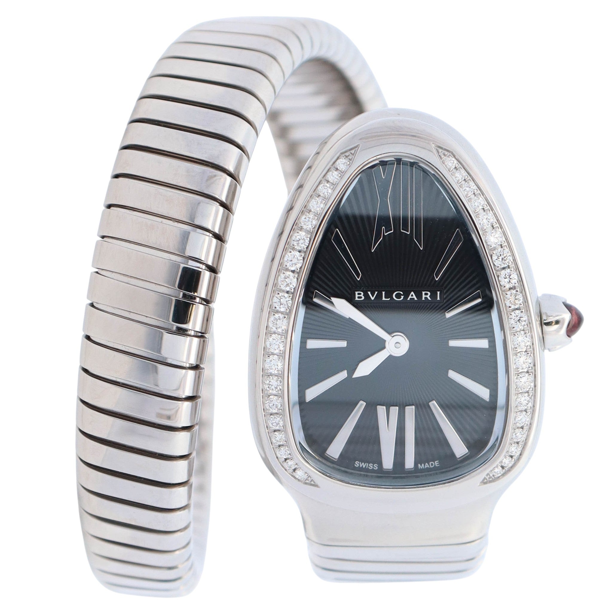 Bvlgari Serpenti 35mm Black Dial Watch Ref# 103434 - Happy Jewelers Fine Jewelry Lifetime Warranty