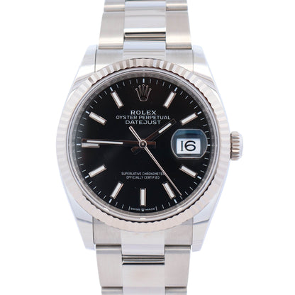 Rolex Datejust 36mm Black Dial Watch Ref# 126234