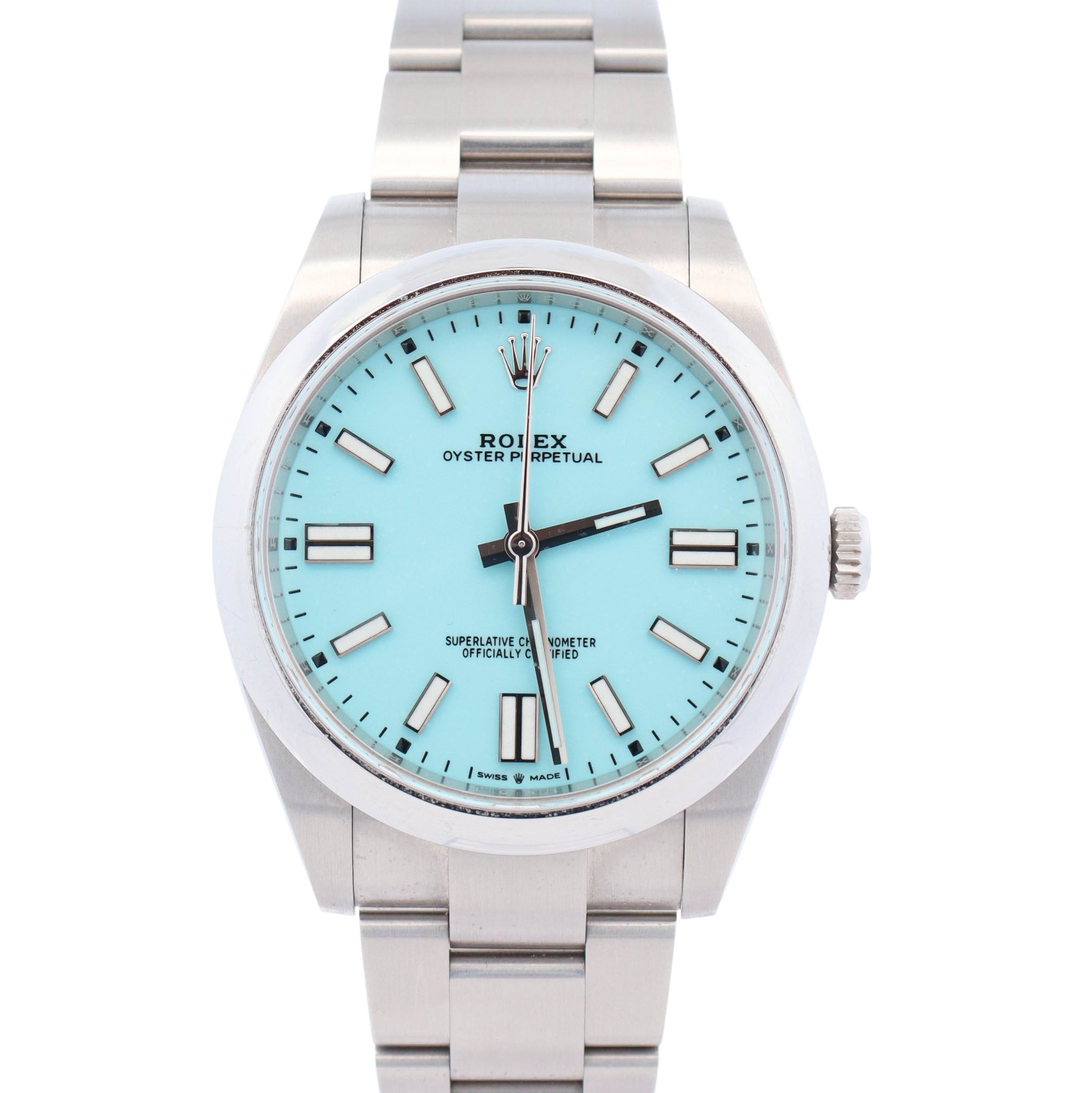 Rolex Oyster Perpetual 41mm Turquoise Dial Watch Ref# 124300