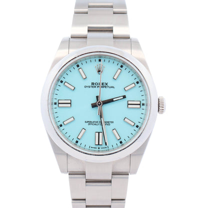 Rolex Oyster Perpetual 41mm Turquoise Dial Watch Ref# 124300
