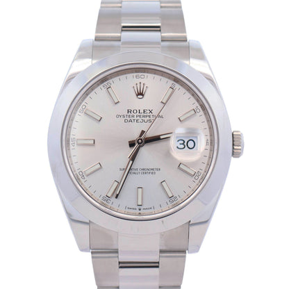 Rolex Datejust 41mm Silver Dial Watch Ref# 126300 - Happy Jewelers Fine Jewelry Lifetime Warranty