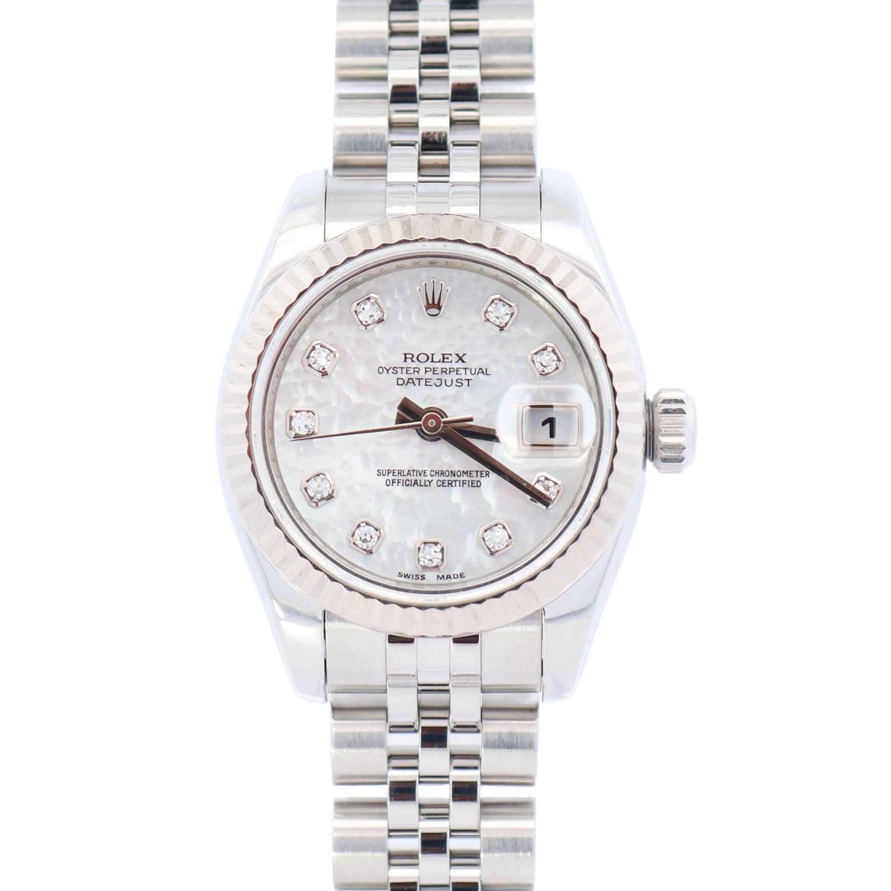 Rolex Datejust 26mm MOP Dial Watch Ref# 179174 - Happy Jewelers Fine Jewelry Lifetime Warranty