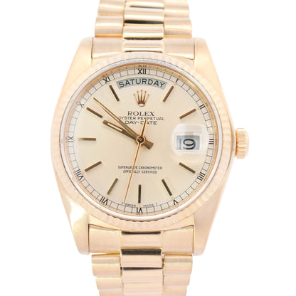 Rolex Day-Date 36mm Champagne Dial Watch Ref# 18038 - Happy Jewelers Fine Jewelry Lifetime Warranty