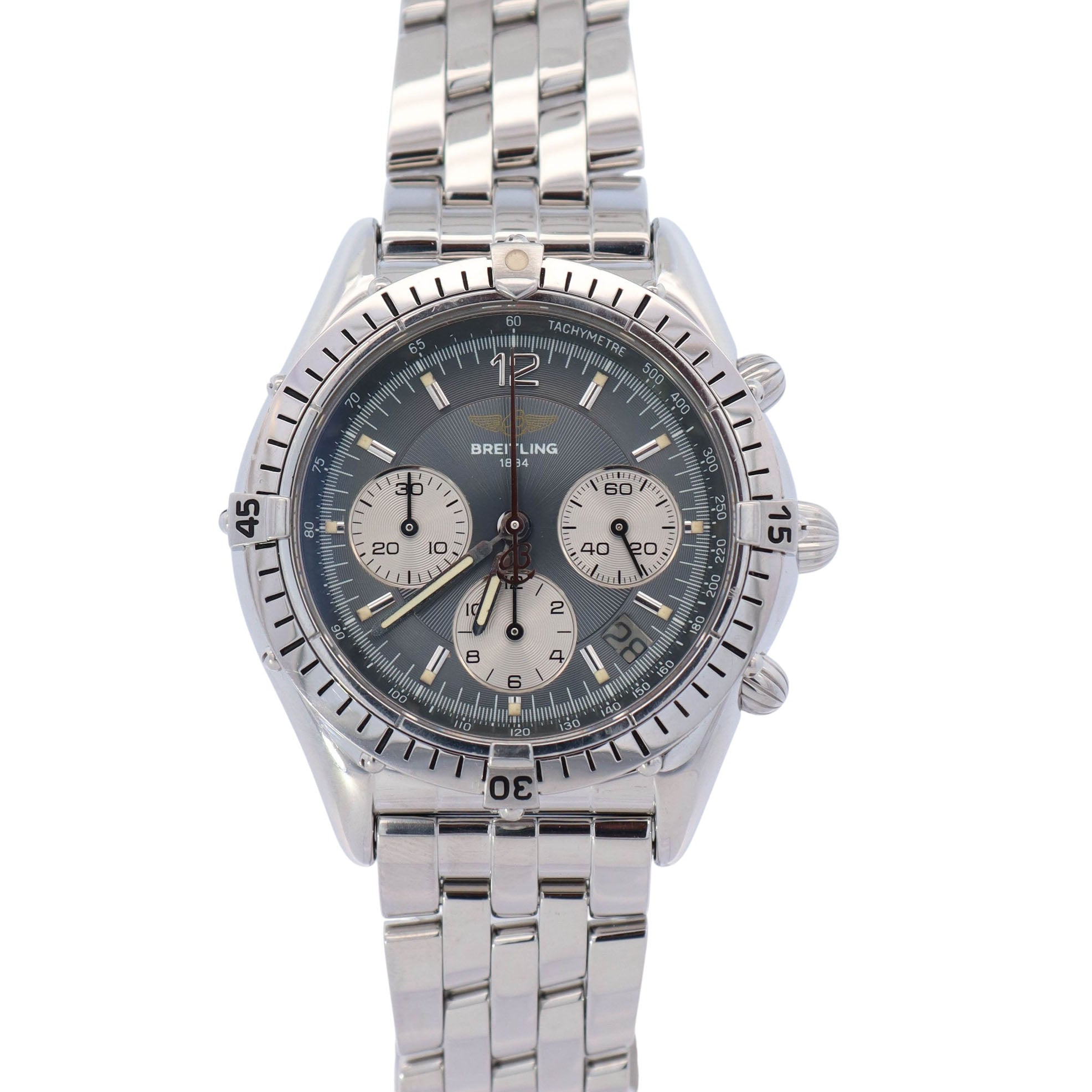 Breitling Bentley 37mm Silver Dial Watch Ref# A30012 - Happy Jewelers Fine Jewelry Lifetime Warranty