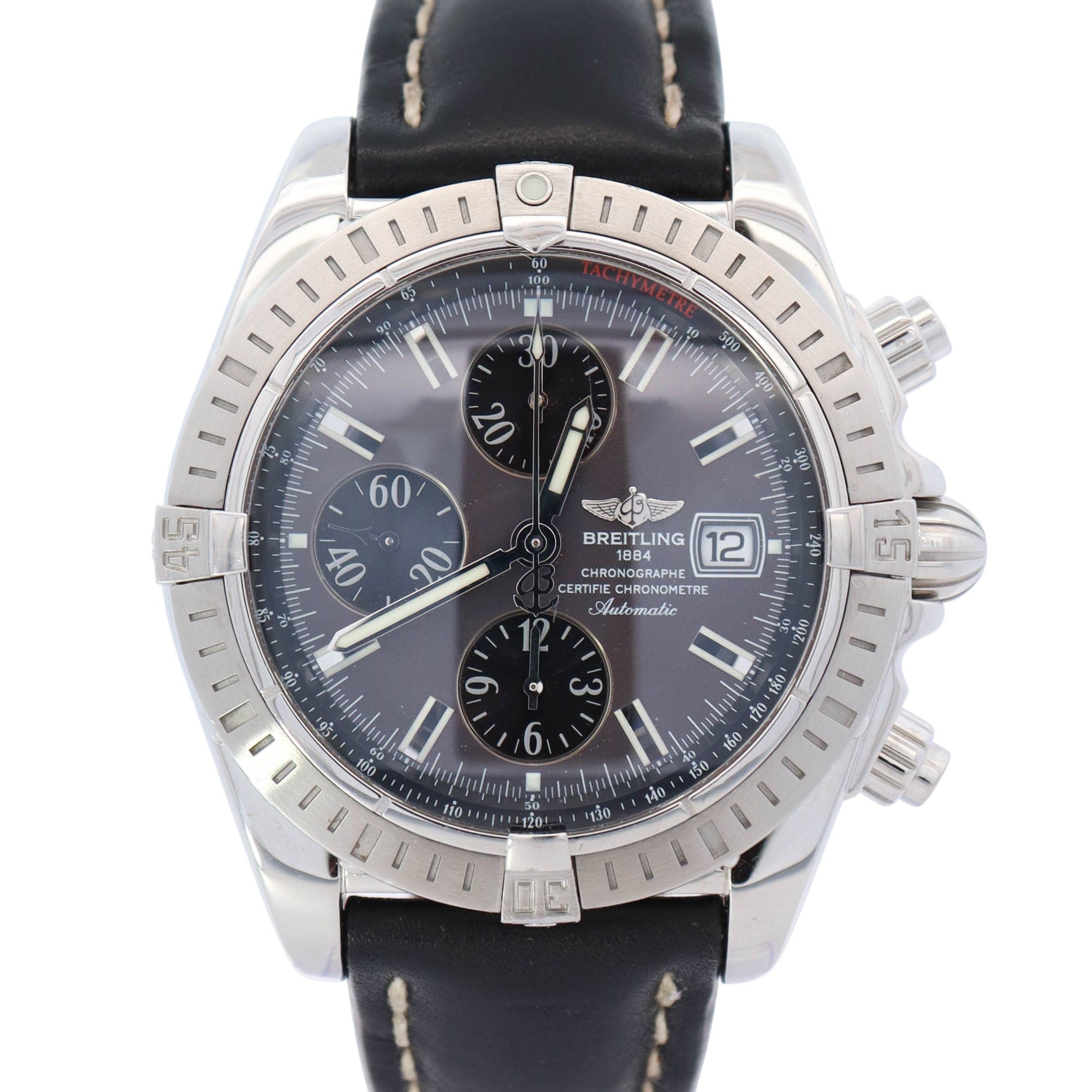 Breitling Chronomat 43mm Grey Dial Watch Ref# A13356 - Happy Jewelers Fine Jewelry Lifetime Warranty