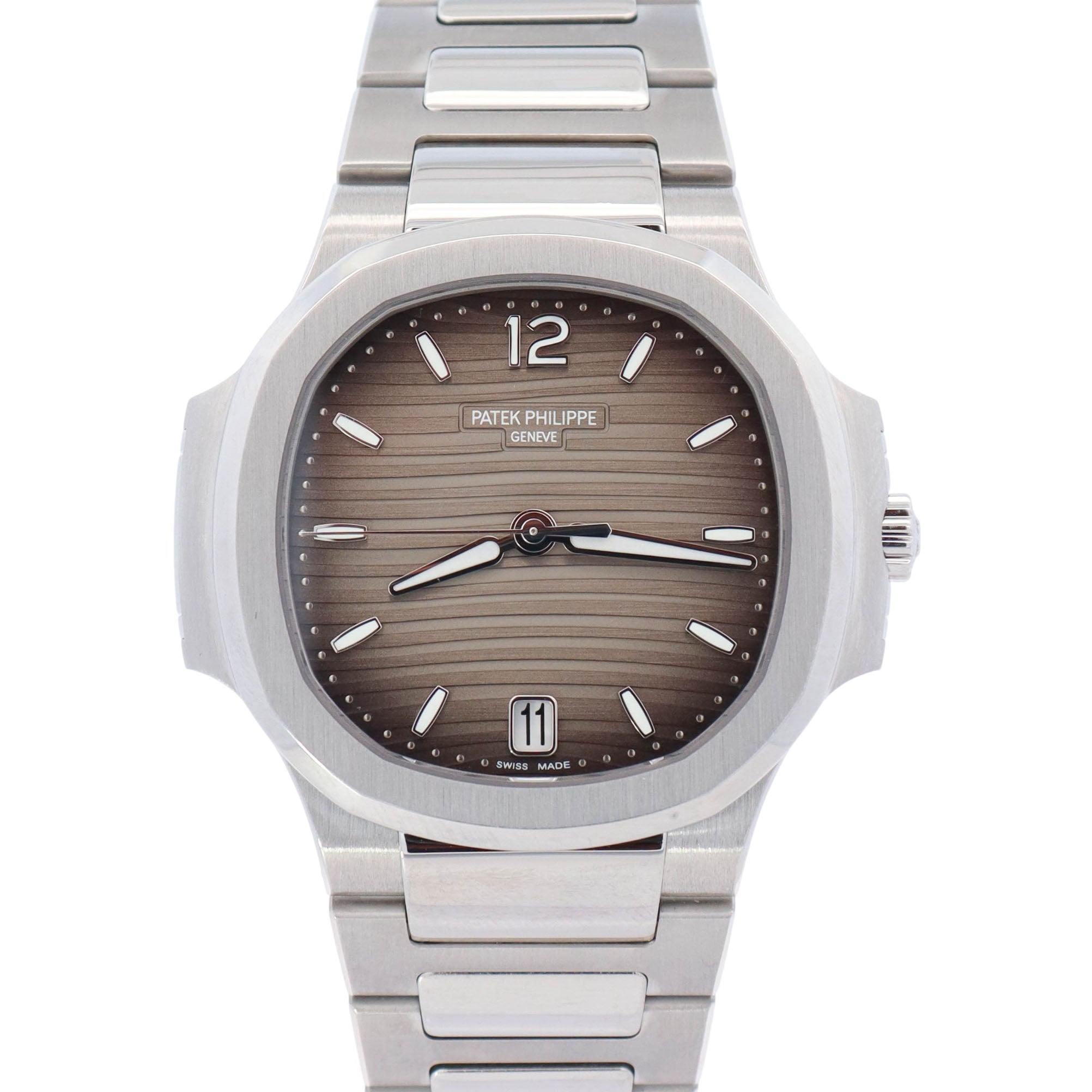 Patek Philippe Nautilus Stainless Steel 35mm Grey Arabic & Stick Dial Watch Reference# 7118/1A-011