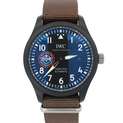 IWC Pilot's Watch Mark XVIII Top Gun Edition "SFTI" 41mm Black Arabic Dial Watch Ref# IW324712 - Happy Jewelers Fine Jewelry Lifetime Warranty