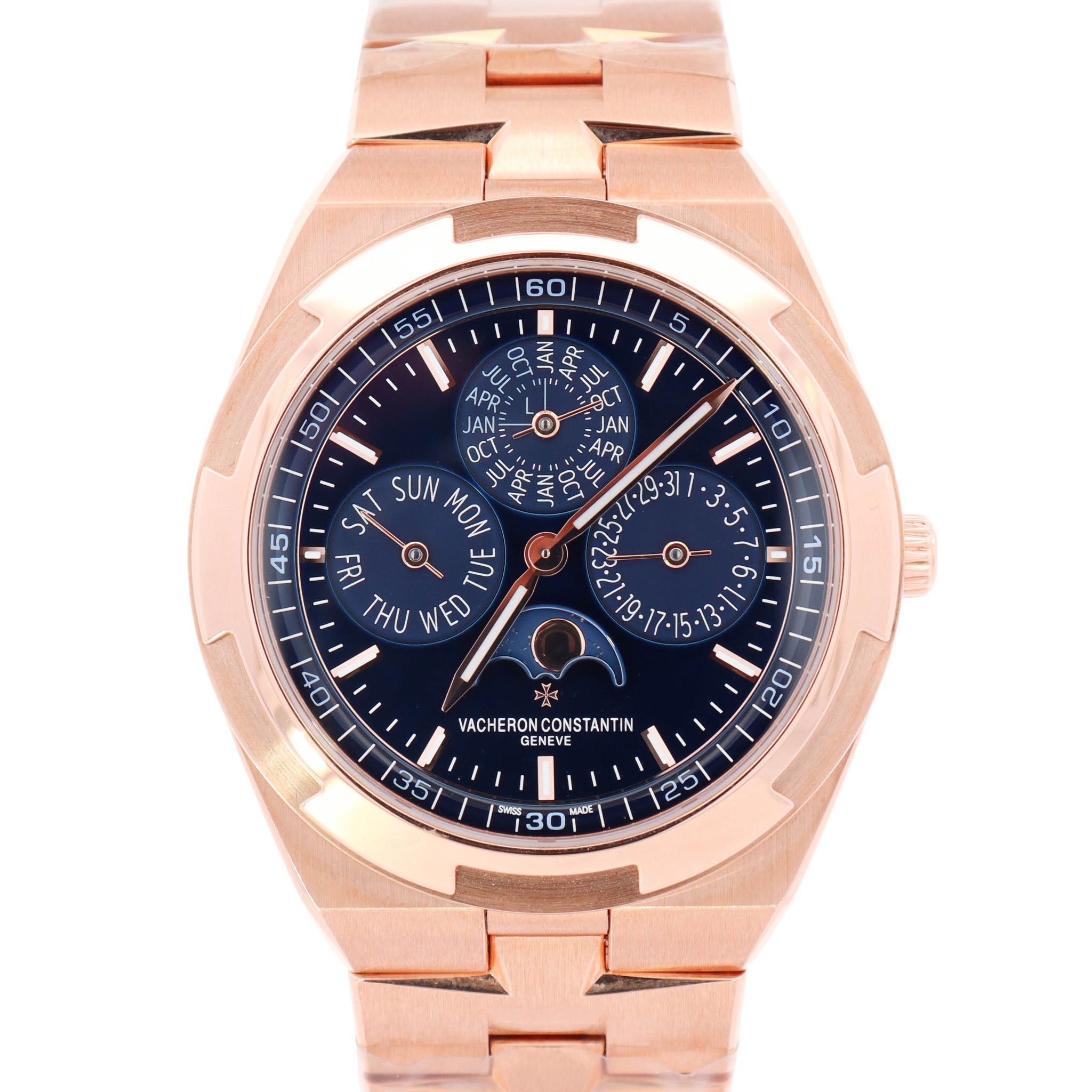 Vacheron Constantin Overseas Ultra Thin 41.5mm Blue Stick Dial Watch Ref# 4300V/120R-B509 - Happy Jewelers Fine Jewelry Lifetime Warranty