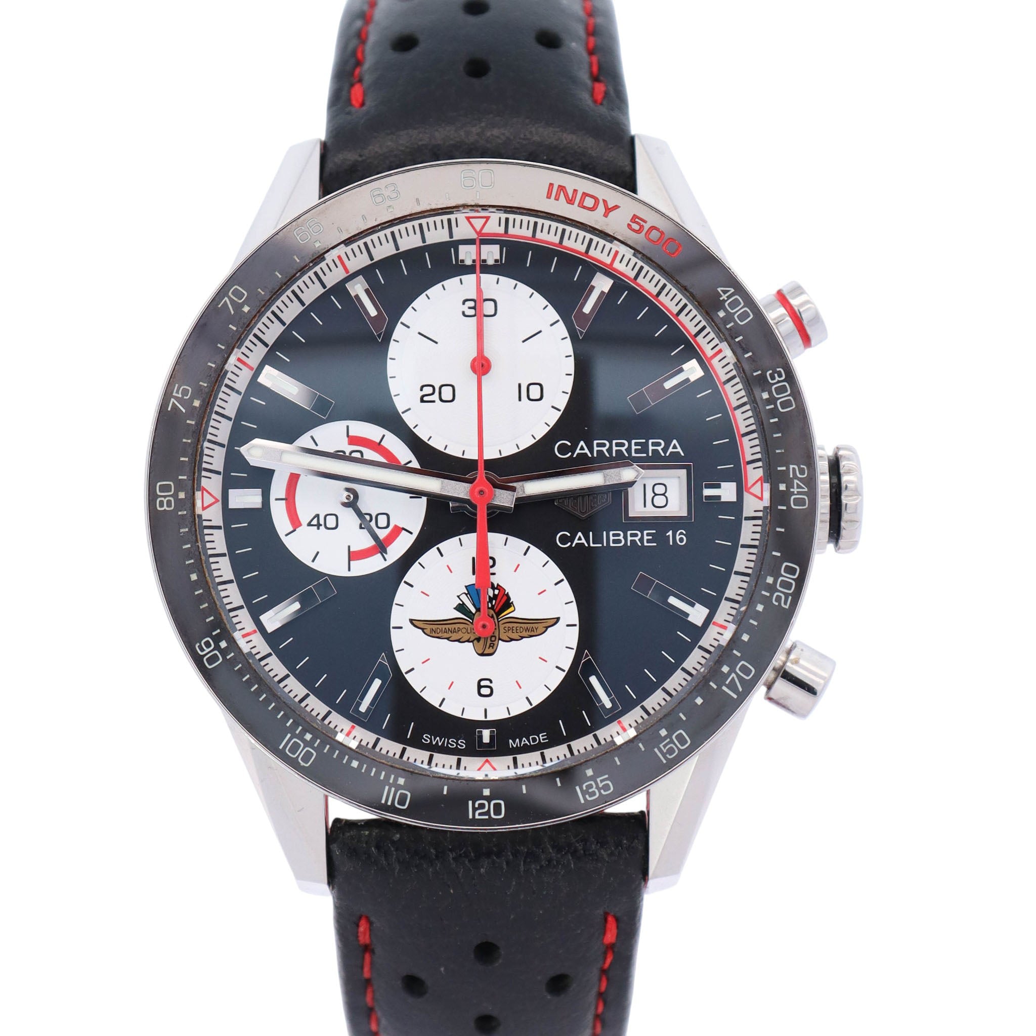 Tag Heuer Carrera 41mm Black Dial Watch Ref# CV201AS.FC6429