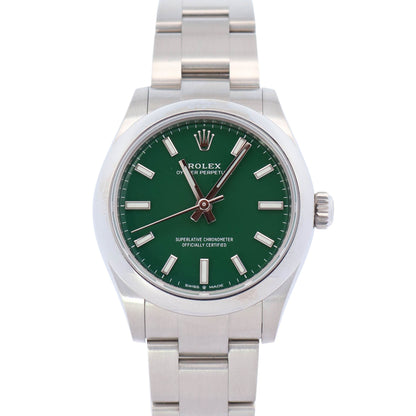Rolex Oyster Perpetual 31mm Green Dial Watch Ref# 277200 - Happy Jewelers Fine Jewelry Lifetime Warranty