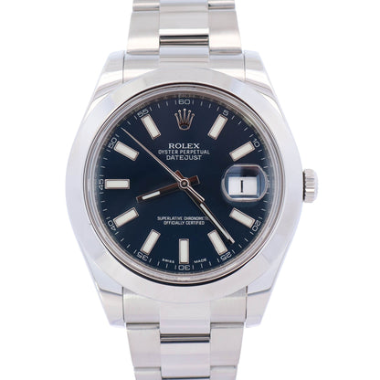 Rolex Datejust 41mm Blue Dial Watch Ref# 116300 - Happy Jewelers Fine Jewelry Lifetime Warranty