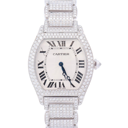 Cartier Tortue 34mm Silver Dial Watch Ref# WA5043MC - Happy Jewelers Fine Jewelry Lifetime Warranty
