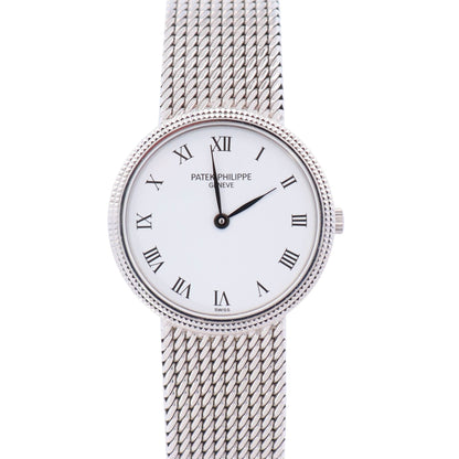 Patek Philippe Calatrava 33mm White Dial Watch Ref# 4819/5