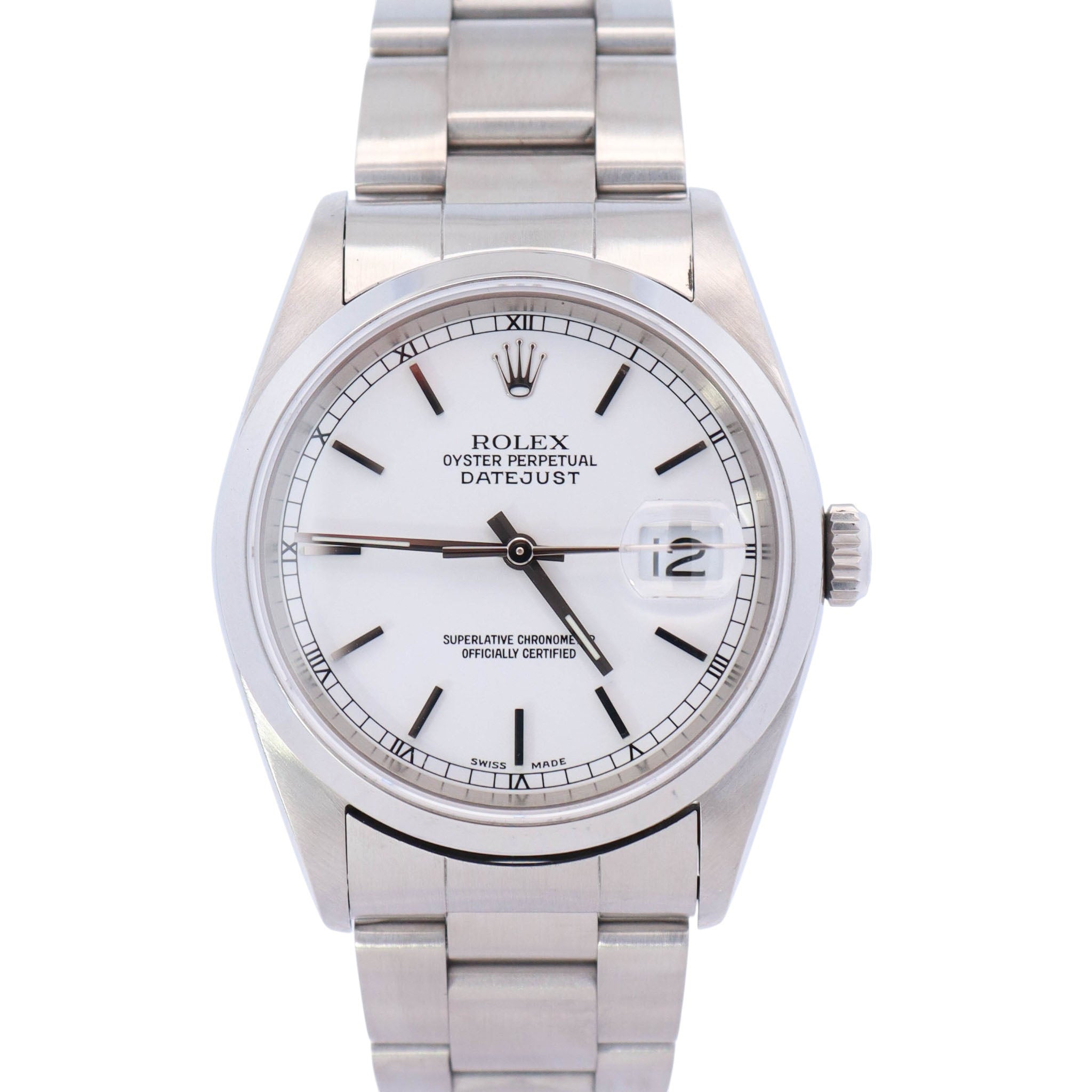 Rolex Datejust 36mm White Dial Watch Ref# 16200 - Happy Jewelers Fine Jewelry Lifetime Warranty