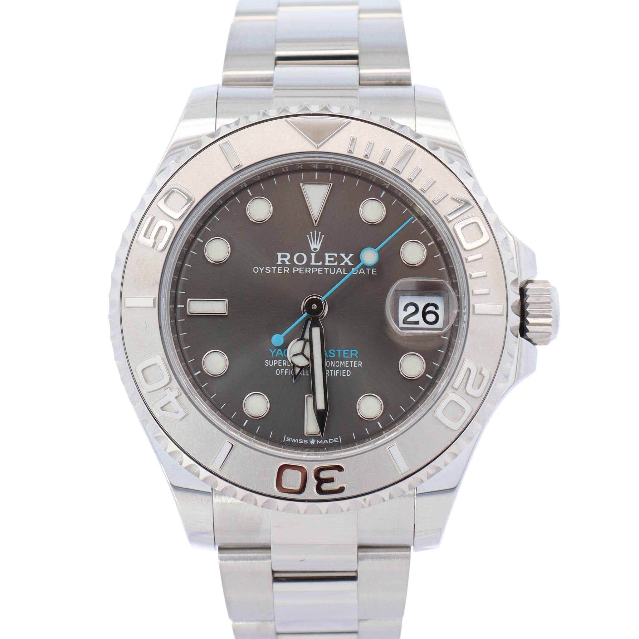 Rolex Yacht Master 37mm Rhodium Dial Watch Ref# 268622 - Happy Jewelers Fine Jewelry Lifetime Warranty