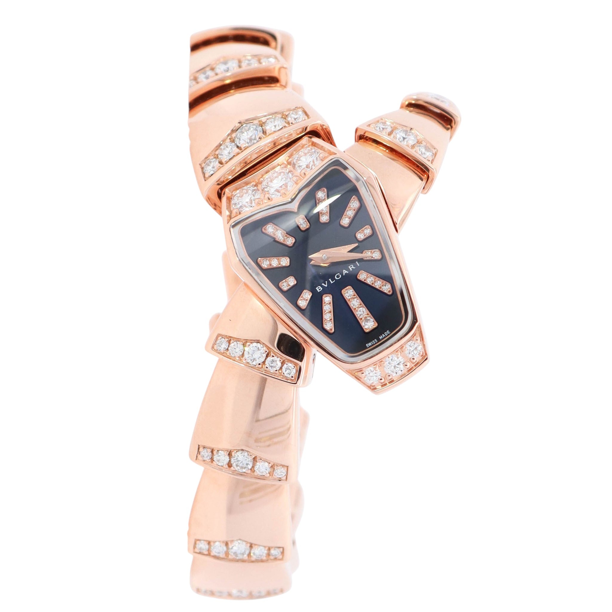 Bvlgari Serpenti 26mm Black Dial Watch Ref# SPP26G - Happy Jewelers Fine Jewelry Lifetime Warranty