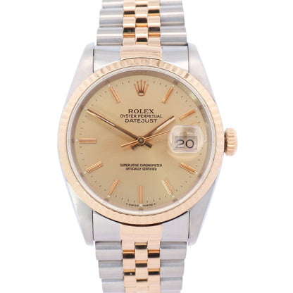 Rolex Datejust 36mm Champagne Dial Watch Ref# 16233 - Happy Jewelers Fine Jewelry Lifetime Warranty