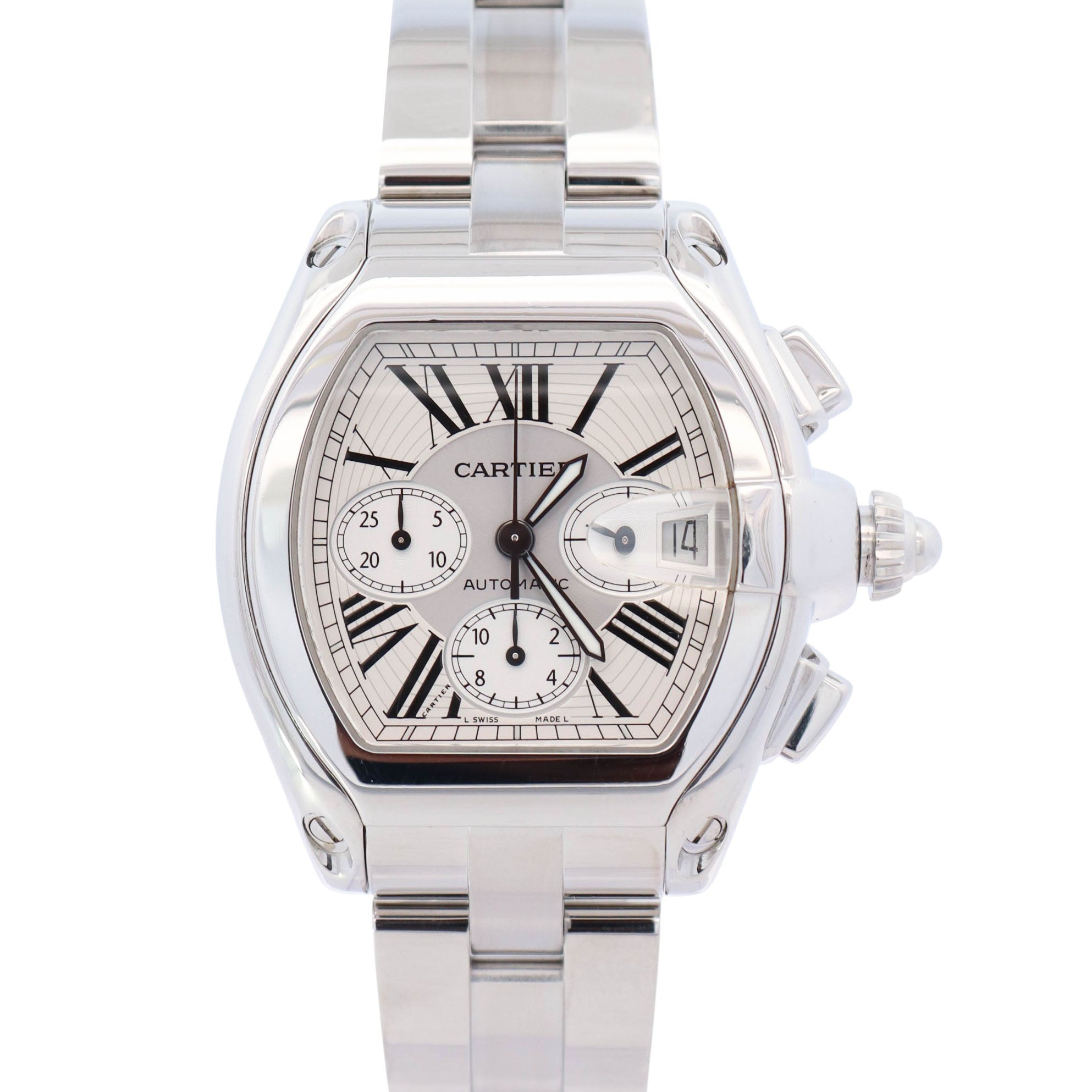 Cartier Roadster 40mm Silver Dial Watch Ref# 2618 - Happy Jewelers Fine Jewelry Lifetime Warranty