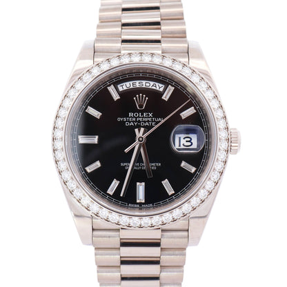 Rolex Day-Date 40mm Black Dial Watch Ref# 228349RBR - Happy Jewelers Fine Jewelry Lifetime Warranty