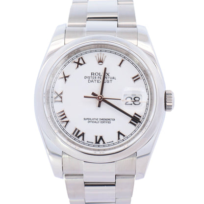 Rolex Datejust 36mm White Dial Watch Ref# 116200