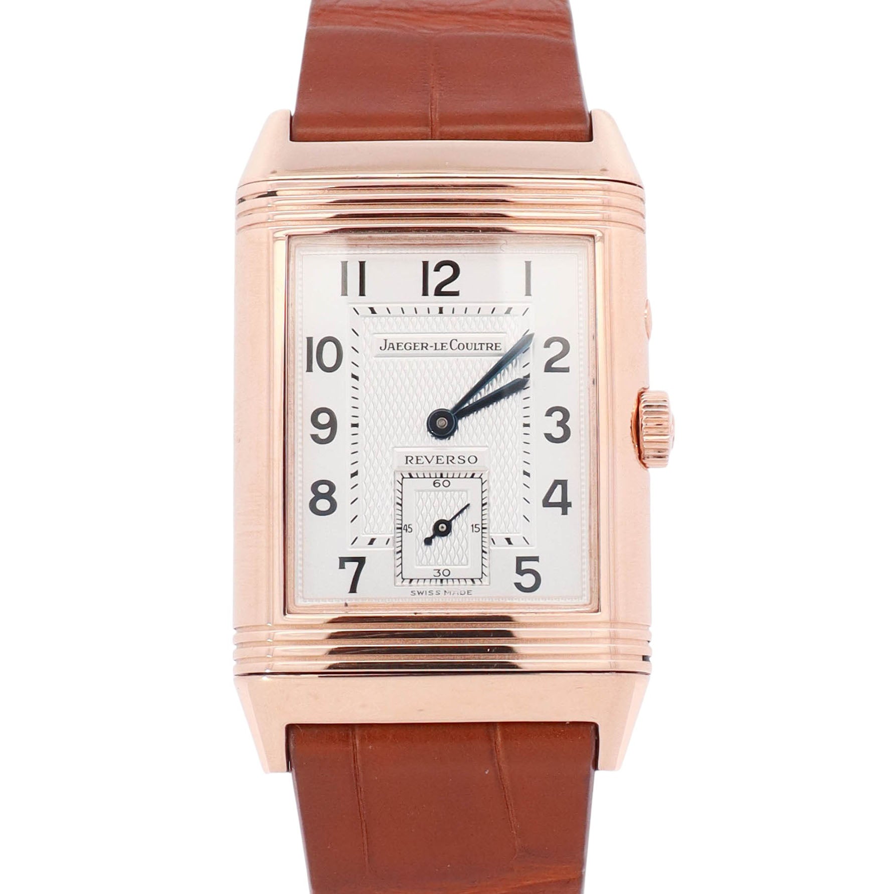 Jaeger-LeCoultre Reverso Duo Rose Gold 26mm x 42mm White & Black Dial Watch Ref# 270.240.544 - Happy Jewelers Fine Jewelry Lifetime Warranty
