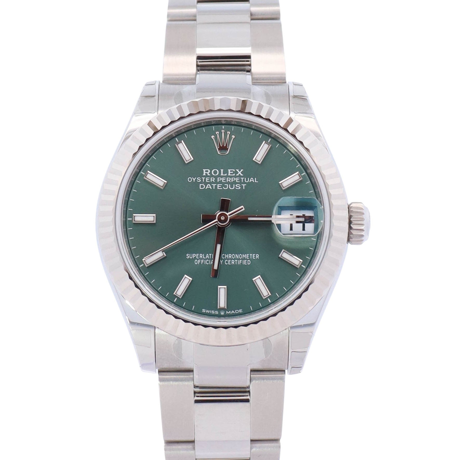 Rolex Datejust 31mm Green Stick Dial Watch Ref# 278274