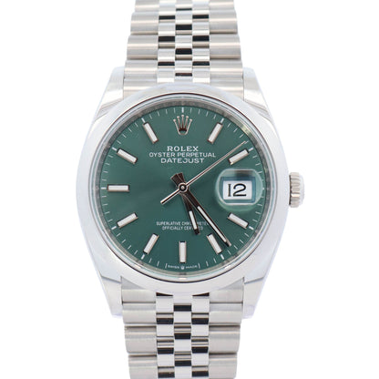 Rolex Datejust 36mm Green Dial Watch Ref# 126200