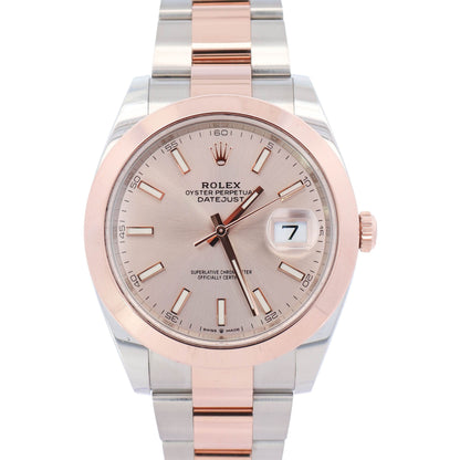 Rolex Datejust 41mm Pink Sundust Dial Watch Ref# 126301