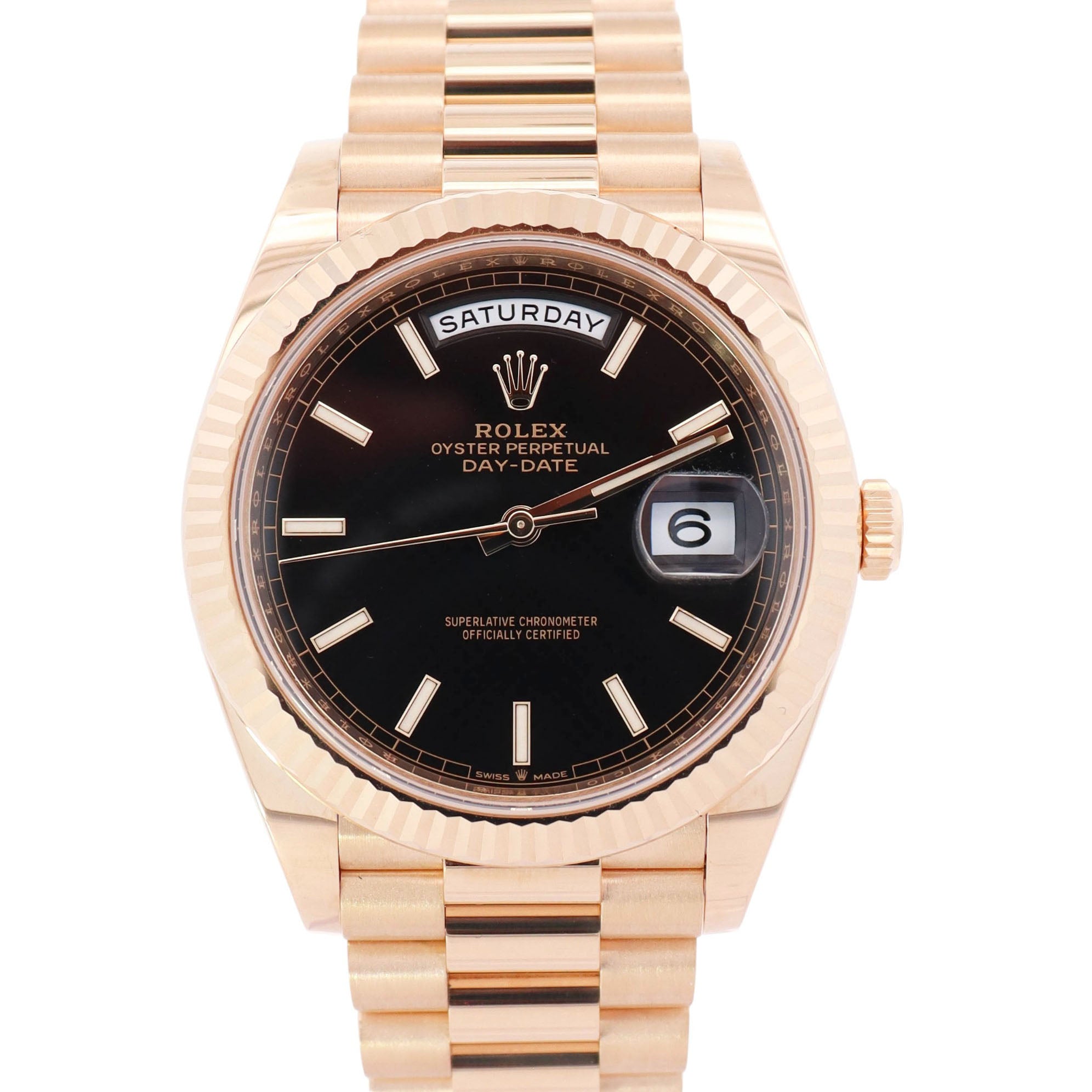 Rolex Day-Date 40mm Black Dial Watch Ref# 228238