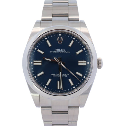 Rolex Oyster Perpetual 41mm Blue Dial Watch Ref# 124300 - Happy Jewelers Fine Jewelry Lifetime Warranty