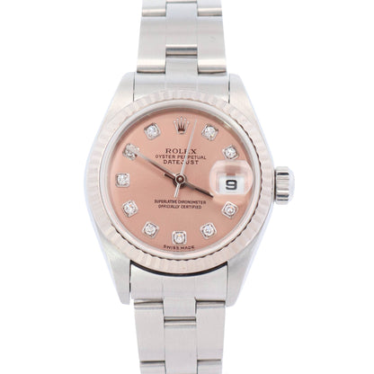 Rolex Datejust 26mm Pink Diamond Dial Watch Ref# 79174