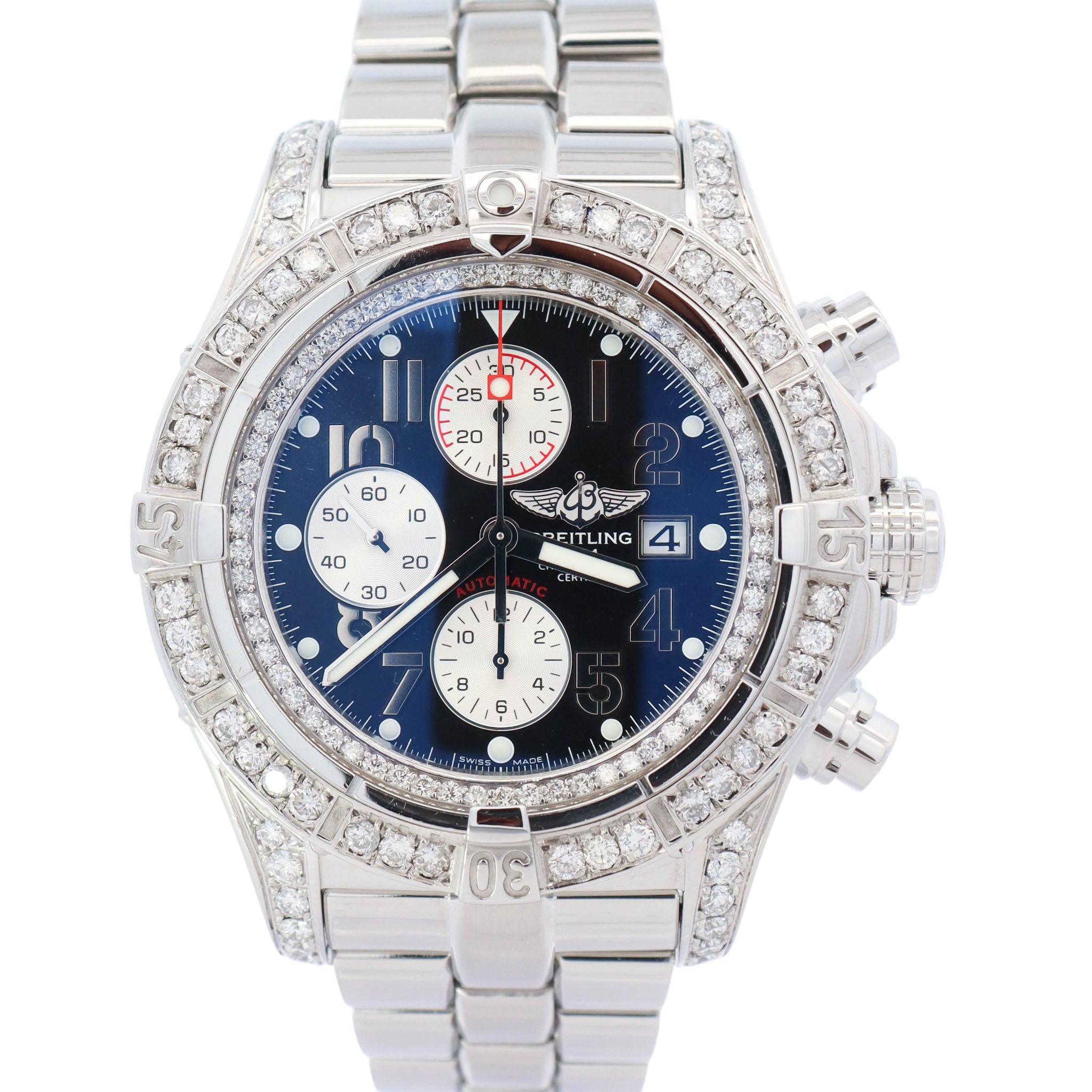 Breitling Super Avenger 48mm Black Dial Watch Ref# A13370