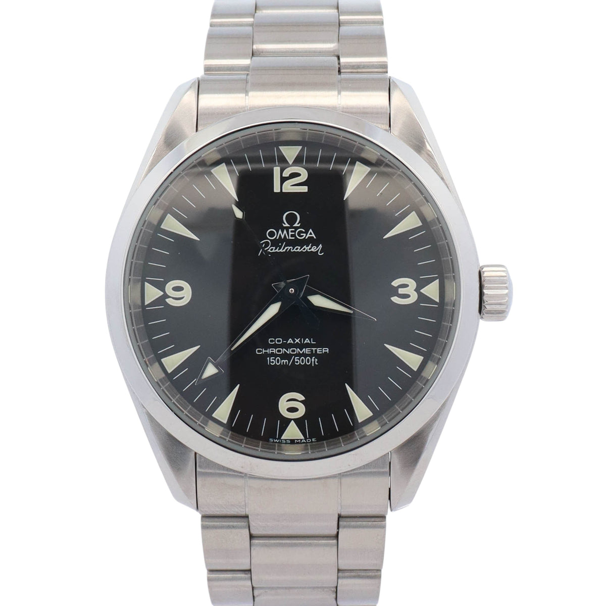 Omega Seamaster Railmaster 39mm Black Dial Watch Ref 
