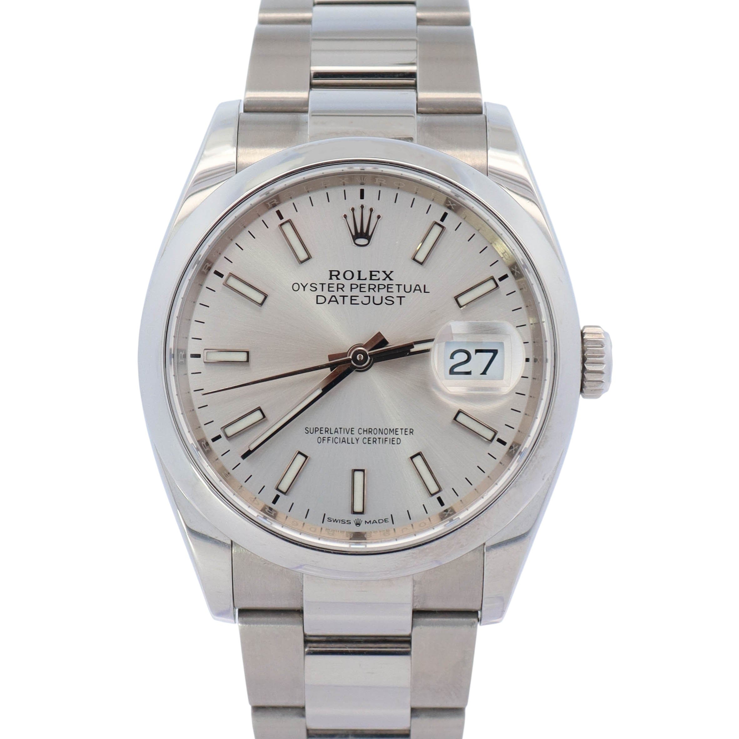 Rolex Datejust 36mm Silver Dial Watch Ref# 126200 - Happy Jewelers Fine Jewelry Lifetime Warranty