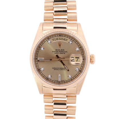 Rolex Day-Date 36mm Champagne Dial Watch Ref# 18038 - Happy Jewelers Fine Jewelry Lifetime Warranty