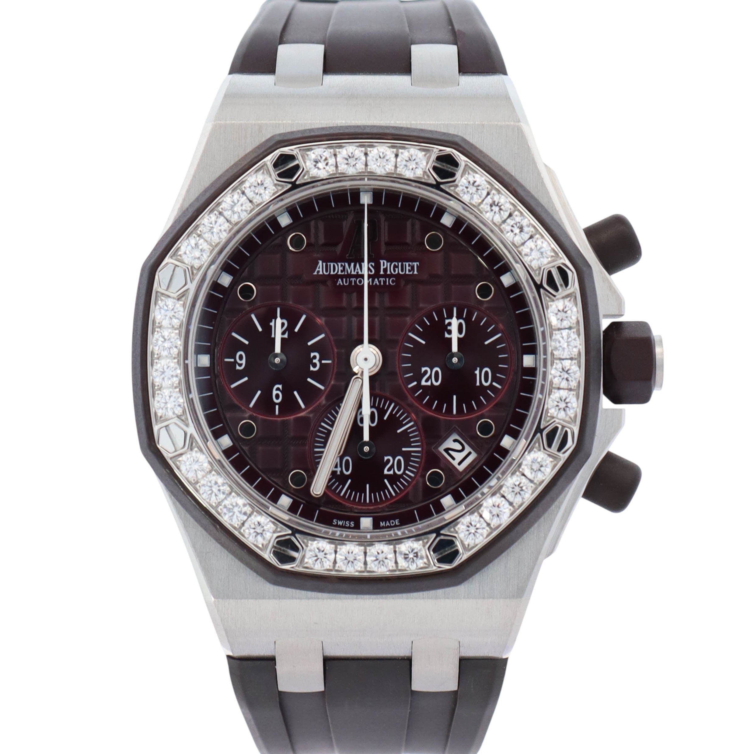 Audemars Piguet Royal Oak Offshore 37mm Purple Dial Watch Ref# 26048SK.ZZ.D066CA.01 - Happy Jewelers Fine Jewelry Lifetime Warranty