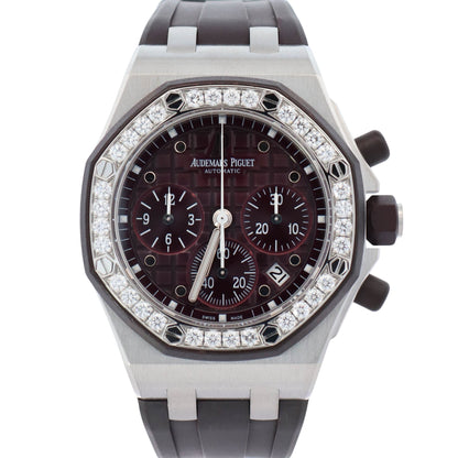 Audemars Piguet Royal Oak Offshore 37mm Purple Dial Watch Ref# 26048SK.ZZ.D066CA.01 - Happy Jewelers Fine Jewelry Lifetime Warranty