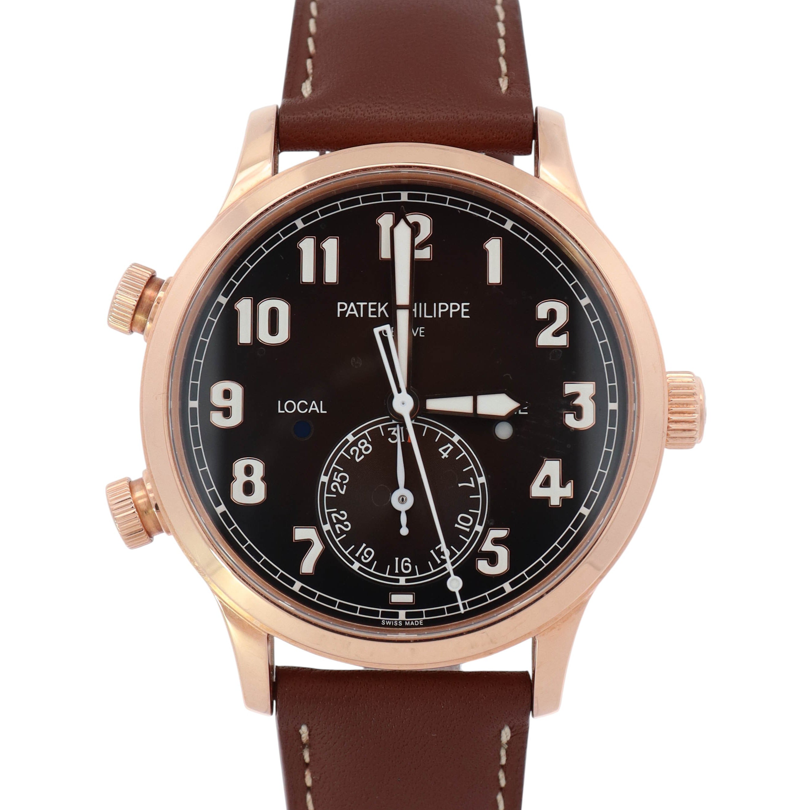 Patek Philippe Calatrava 42mm Brown Dial Watch Ref# 5524R-001